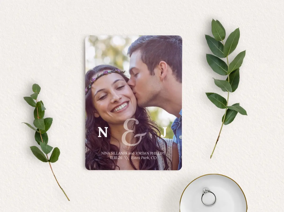 Save the Date Card with Optional Guest Addressing Service