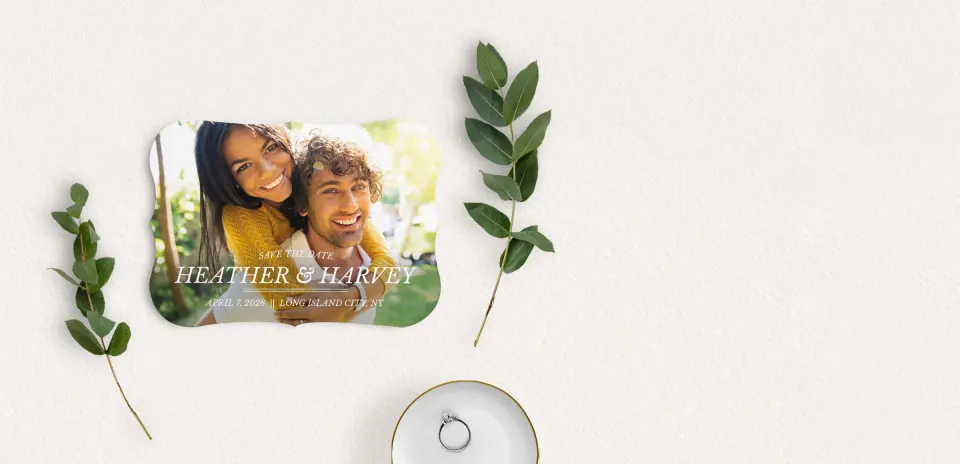 Save the Date Card with Optional Guest Addressing Service