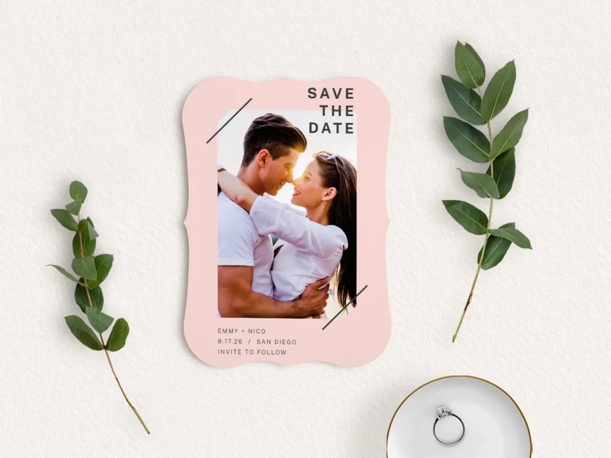 Save the Date Card with Optional Guest Addressing Service