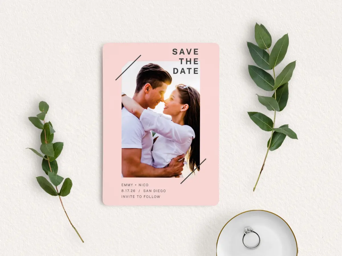 Save the Date Card with Optional Guest Addressing Service
