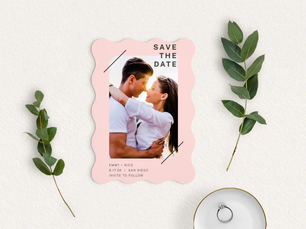 Save the Date Card with Optional Guest Addressing Service
