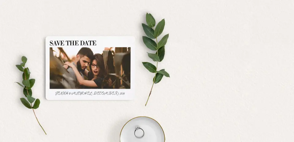 Save the Date Card with Optional Guest Addressing Service