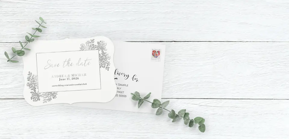 Save the Date Card with Optional Guest Addressing Service