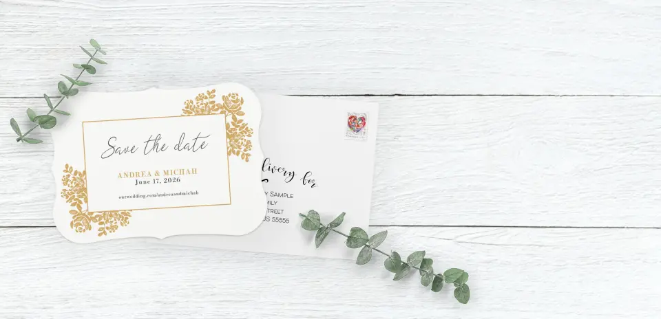 Save the Date Card with Optional Guest Addressing Service