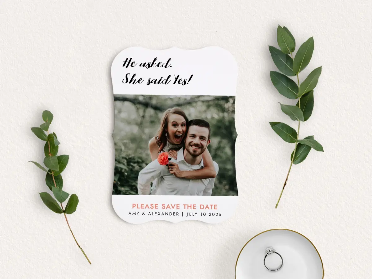 Save the Date Card with Optional Guest Addressing Service