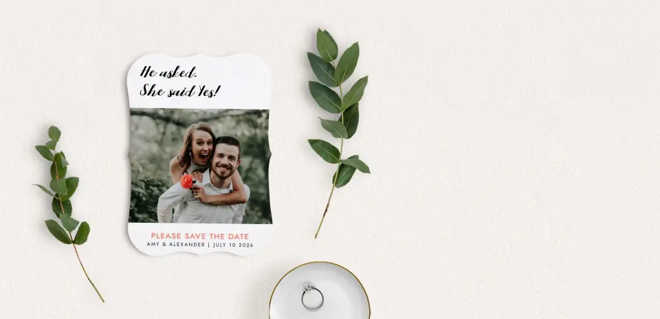 Save the Date Card with Optional Guest Addressing Service
