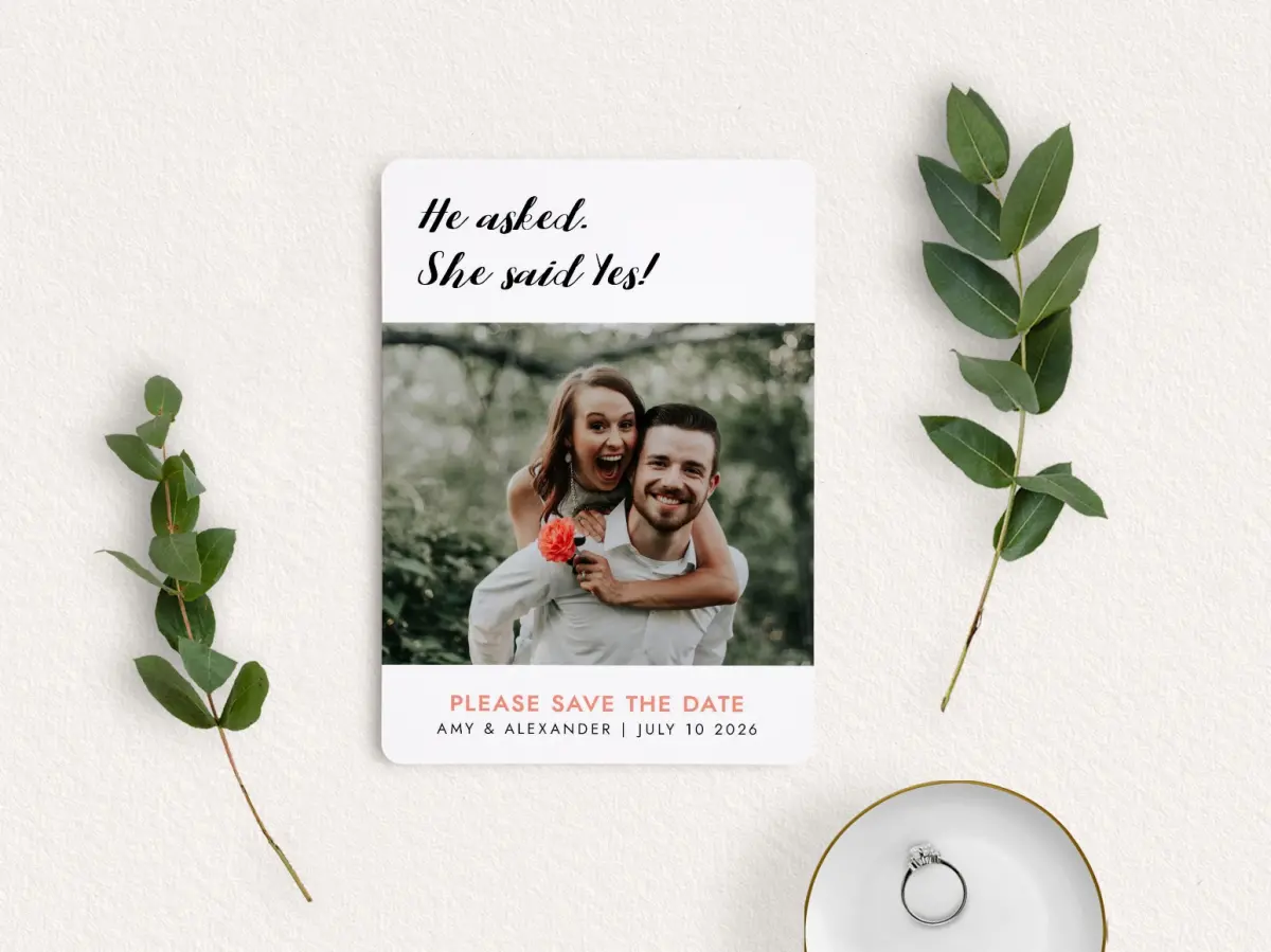 Save the Date Card with Optional Guest Addressing Service