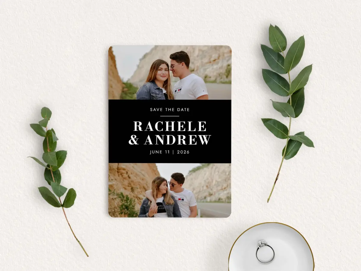Save the Date Card with Optional Guest Addressing Service