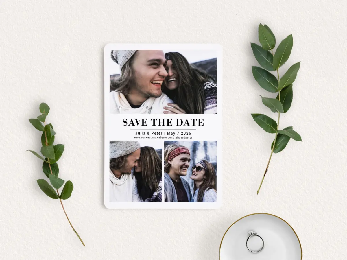 Save the Date Card with Optional Guest Addressing Service