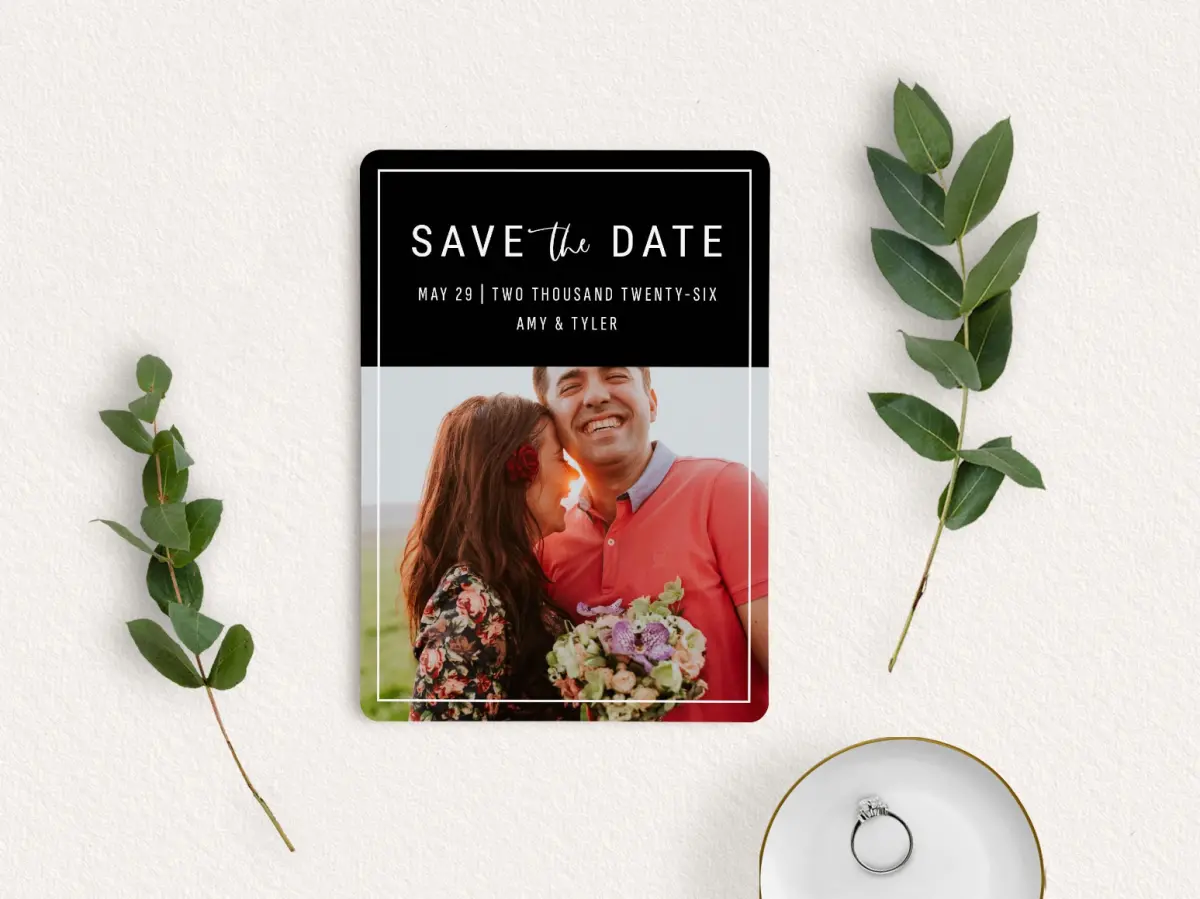 Save the Date Card with Optional Guest Addressing Service