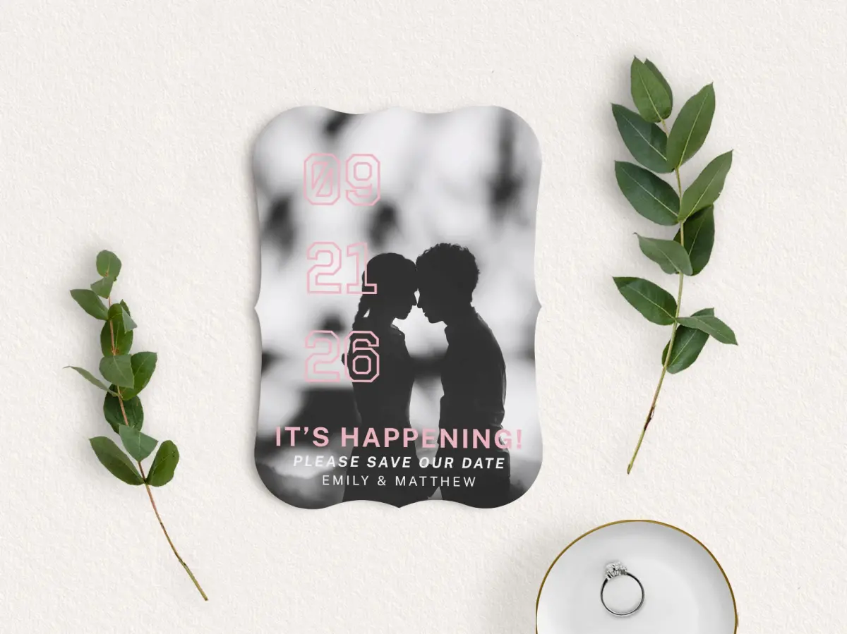 Save the Date Card with Optional Guest Addressing Service