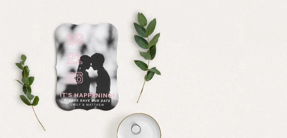 Save the Date Card with Optional Guest Addressing Service