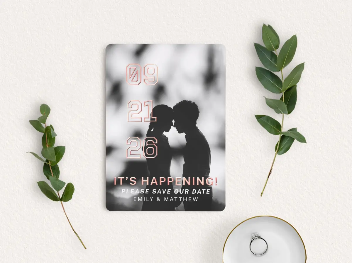 Save the Date Card with Optional Guest Addressing Service