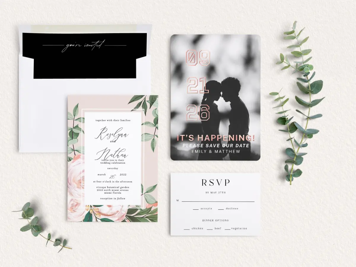 Front of Save the Date Card