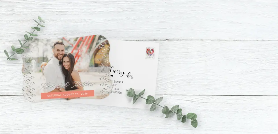 Save the Date Card with Optional Guest Addressing Service