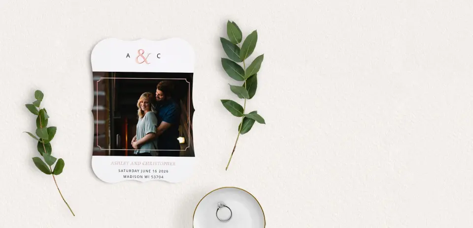 Save the Date Card with Optional Guest Addressing Service