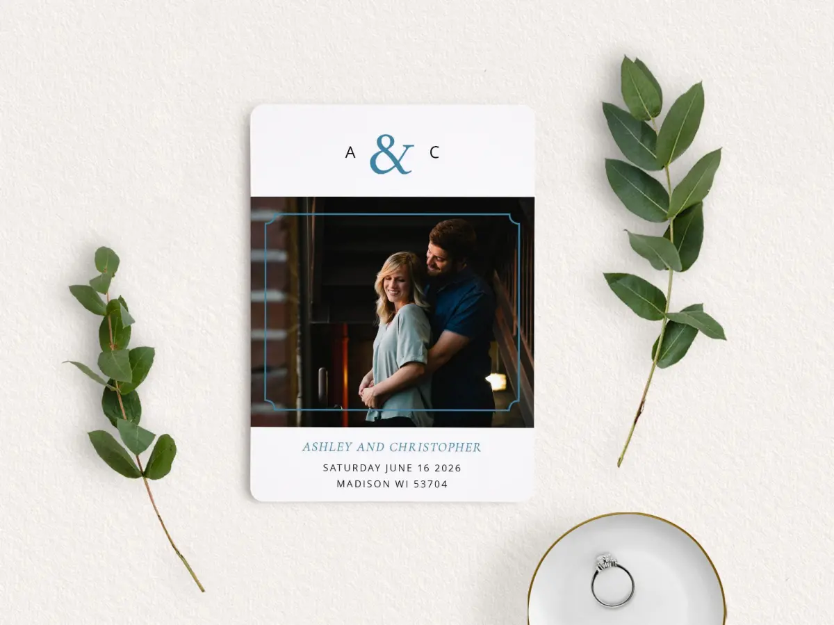Save the Date Card with Optional Guest Addressing Service