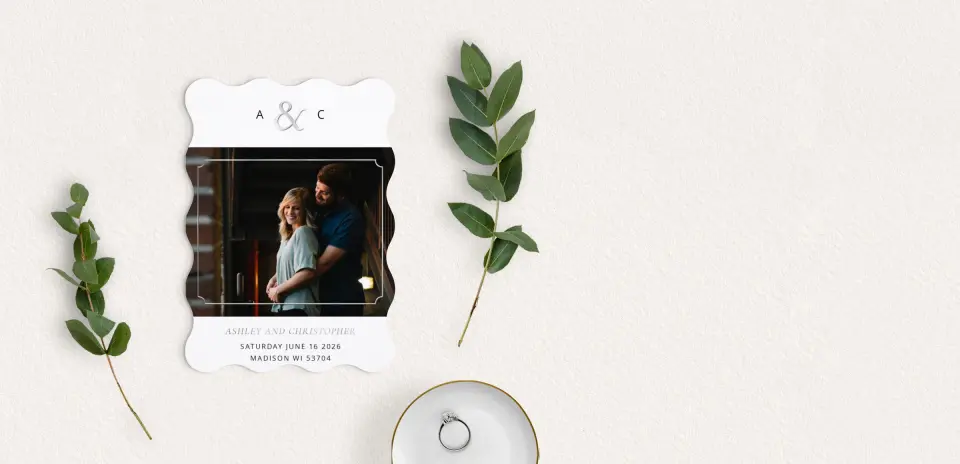 Save the Date Card with Optional Guest Addressing Service