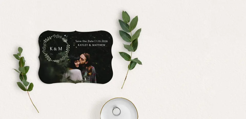 Save the Date Card with Optional Guest Addressing Service