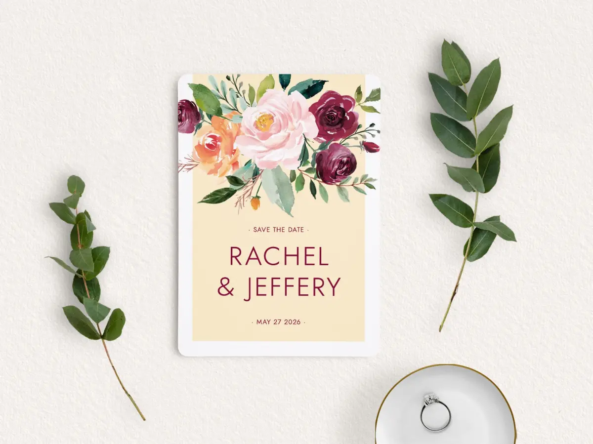 Save the Date Card with Optional Guest Addressing Service