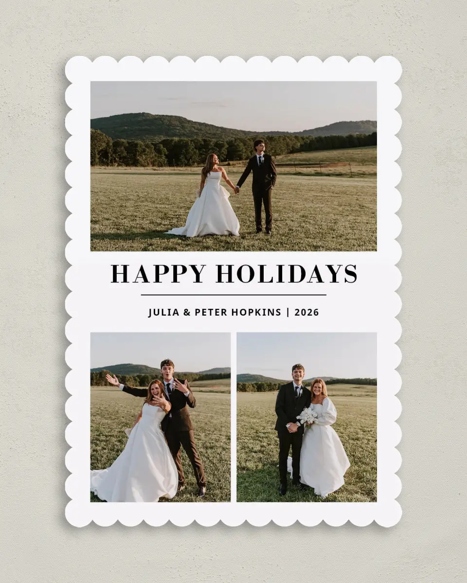 This is a 5" x 7" Christmas Card called Holiday Shine printed in full color on Premium Smooth paper on Premium Smooth paper on Premium Smooth paper