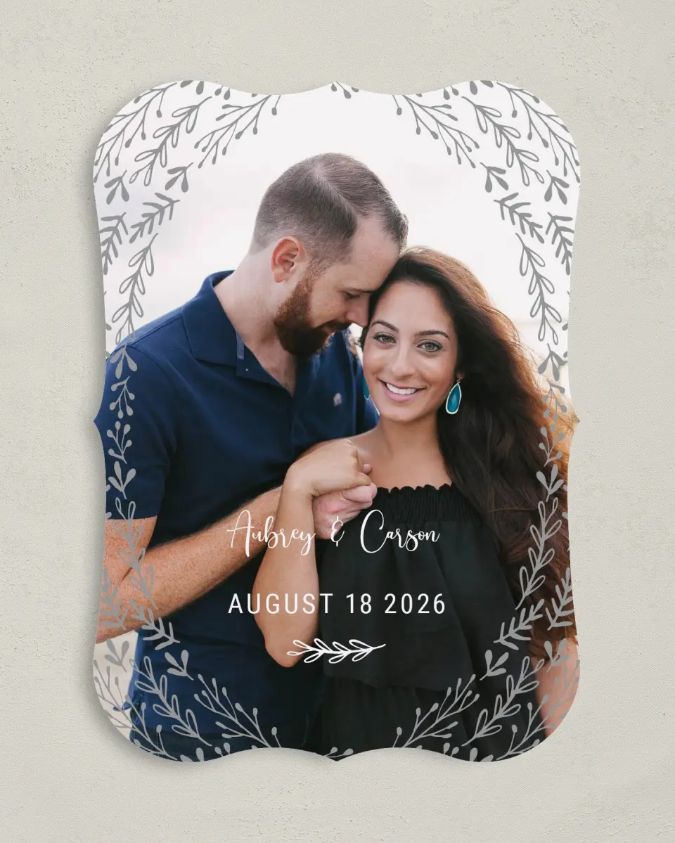 This is a 5" x 7" Save the Date Card called Radiant Meadow printed in full color on Premium Smooth paper