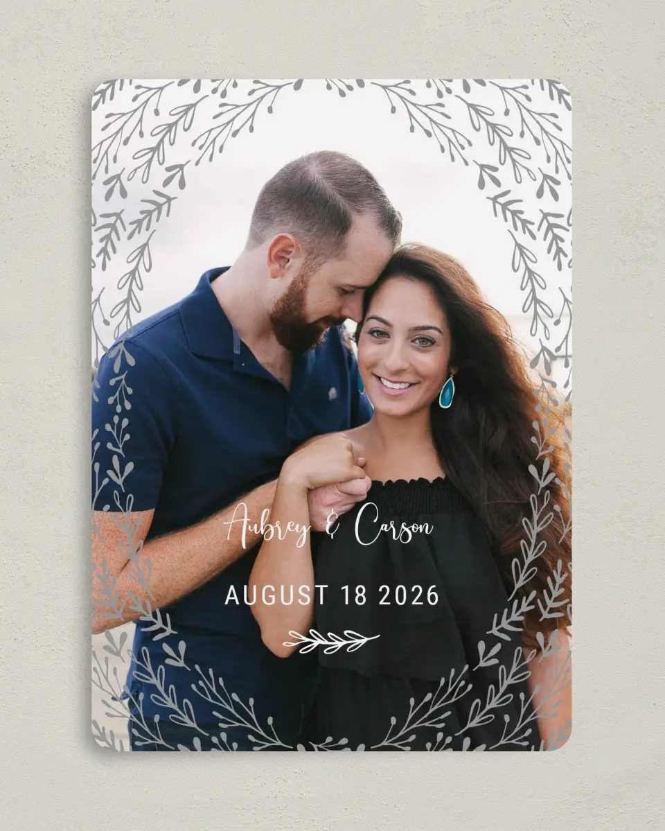 This is a 5" x 7" Save the Date Card called Radiant Meadow printed in full color on Premium Smooth paper