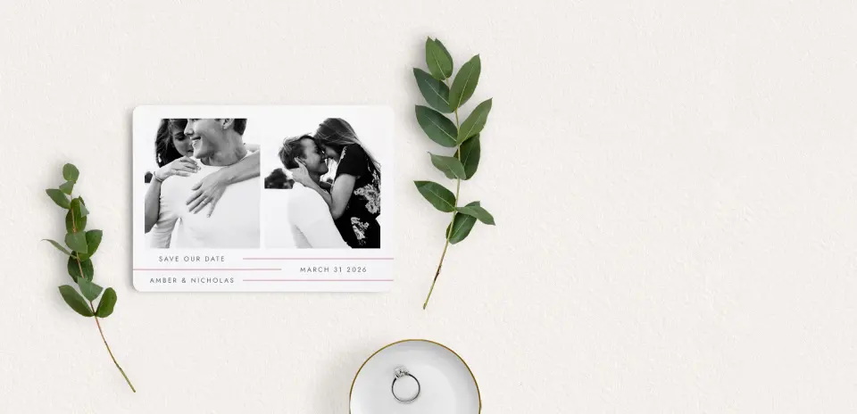 Save the Date Card with Optional Guest Addressing Service
