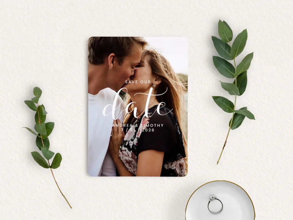 Save the Date Card with Optional Guest Addressing Service