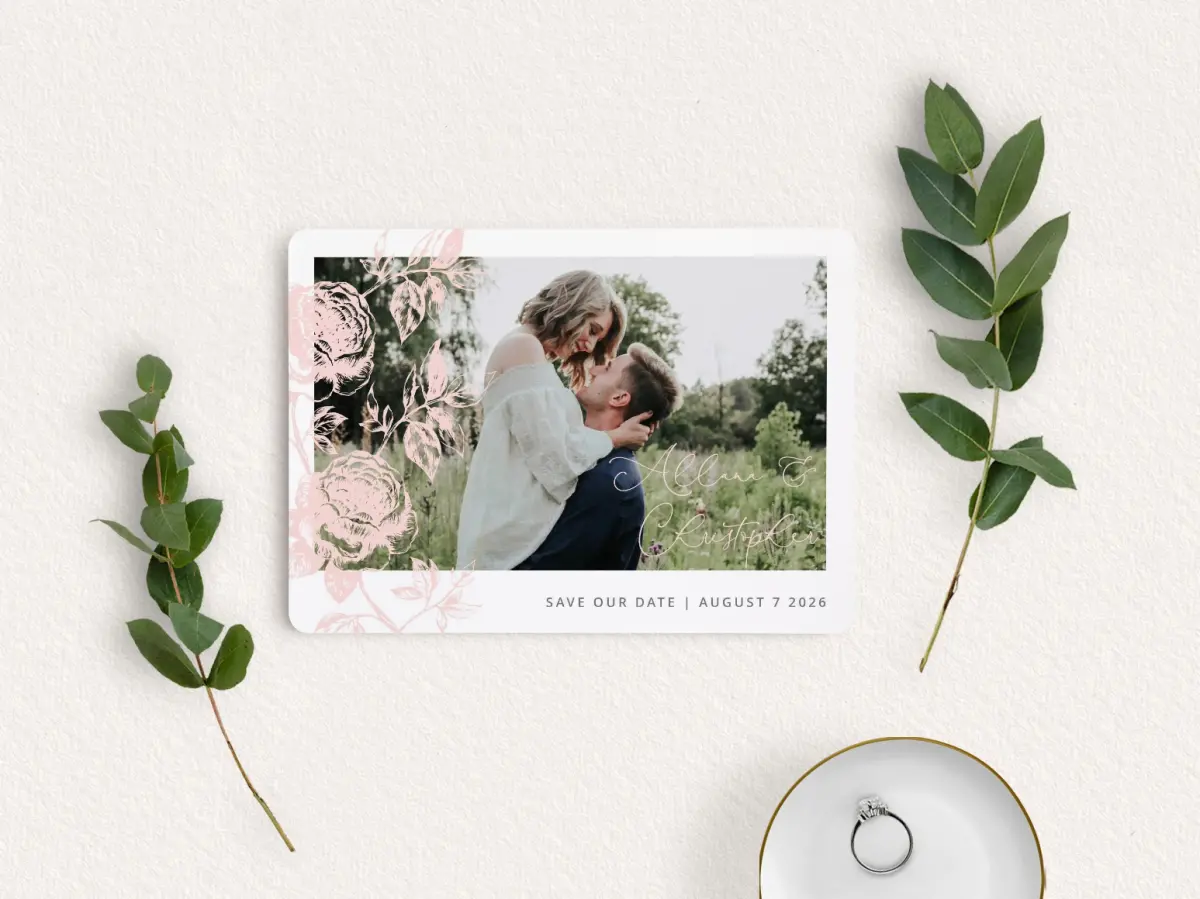Save the Date Card with Optional Guest Addressing Service
