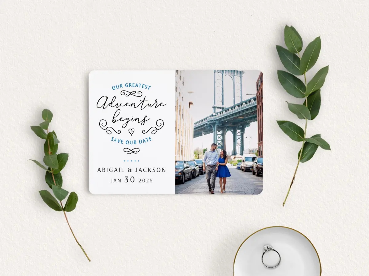 Save the Date Card with Optional Guest Addressing Service