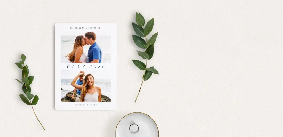 Save the Date Card with Optional Guest Addressing Service