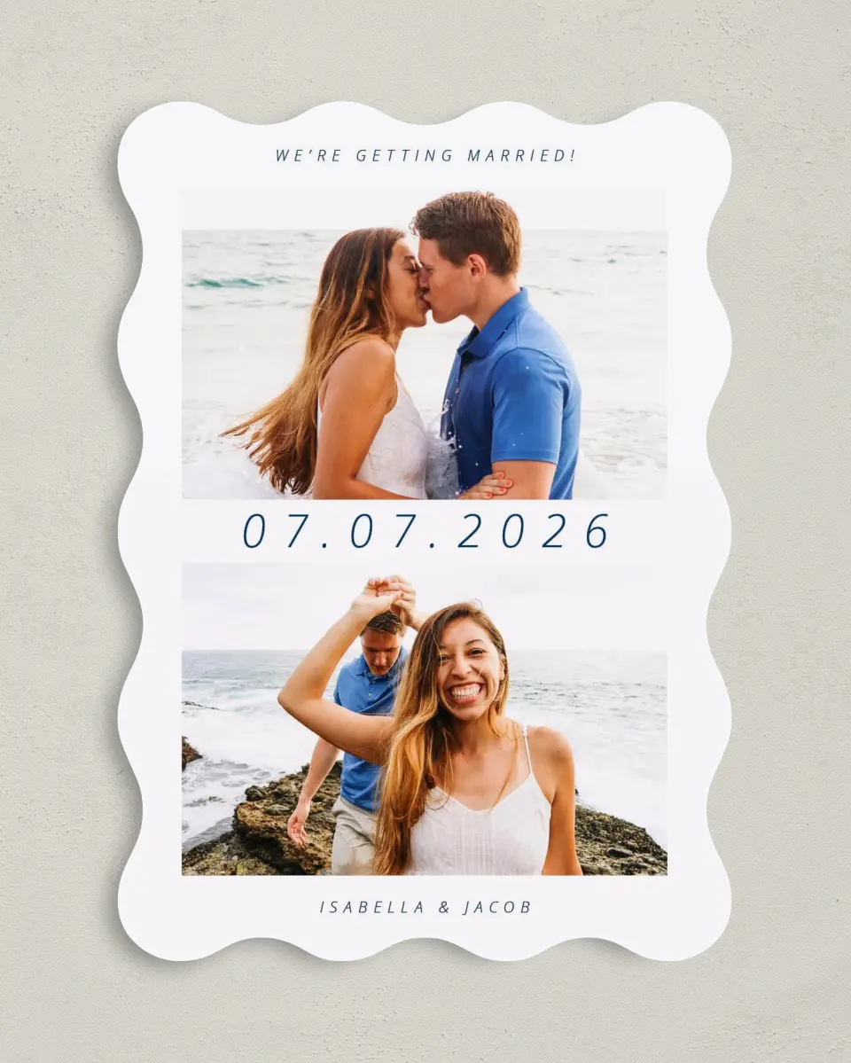 This is a 5" x 7" Save the Date Card called Our Big Day printed in full color on Premium Smooth paper