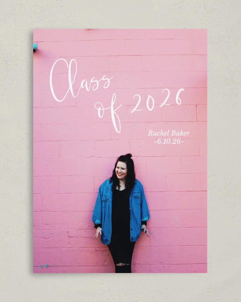 This is a 5" x 7" Graduation Announcement Card called Success Is Yours printed in full color on Premium Smooth paper