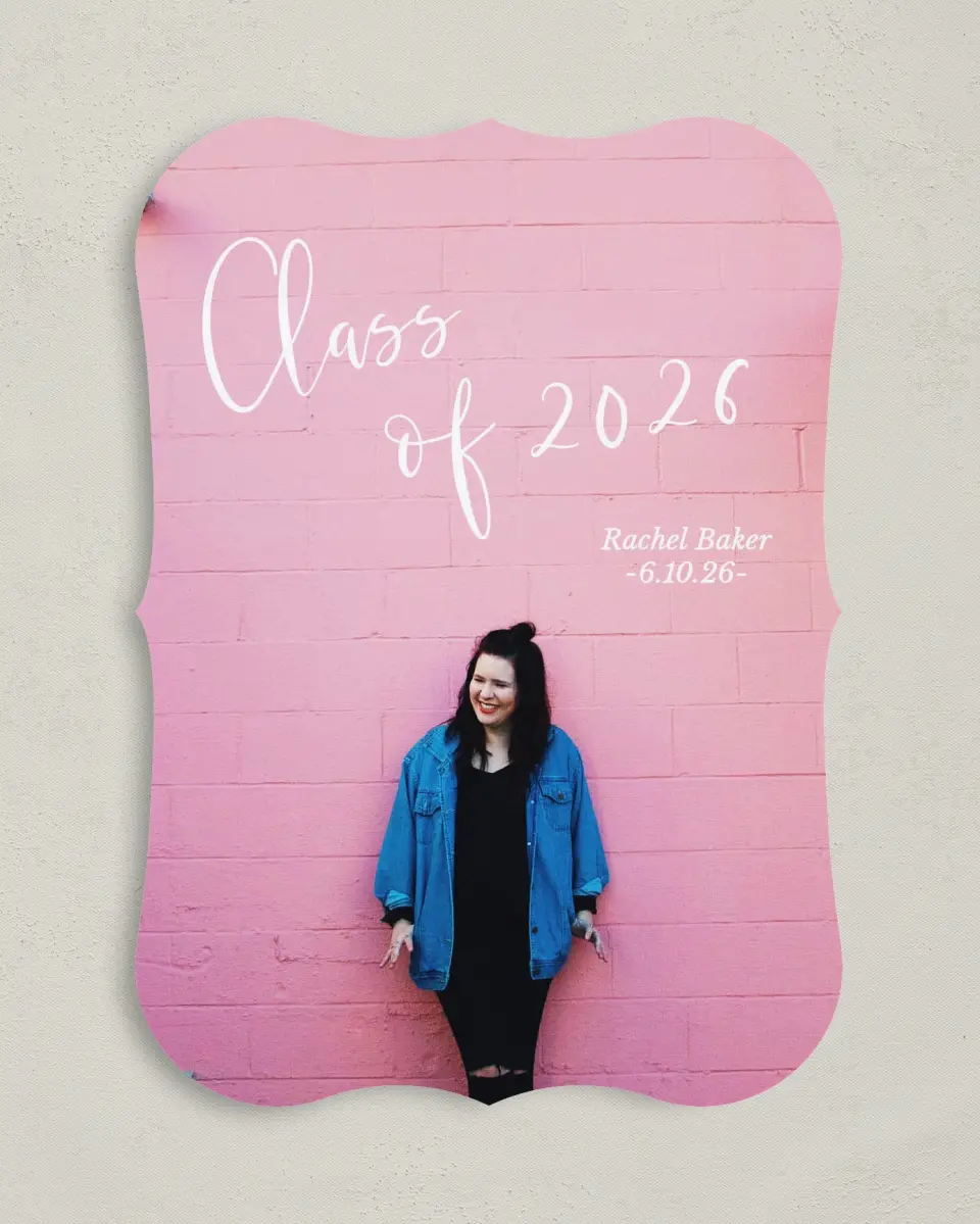 This is a 5" x 7" Graduation Announcement Card called Success Is Yours printed in full color on Premium Smooth paper