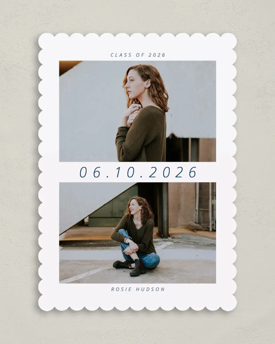 This is a 5" x 7" Graduation Announcement Card called A Dream Fulfilled printed in full color on Premium Smooth paper