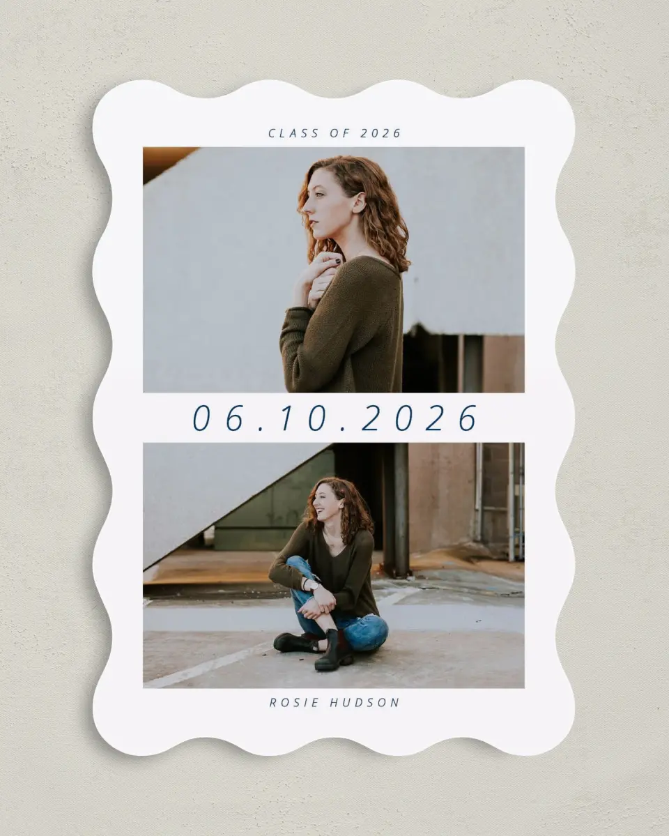 This is a 5" x 7" Graduation Announcement Card called A Dream Fulfilled printed in full color on Premium Smooth paper