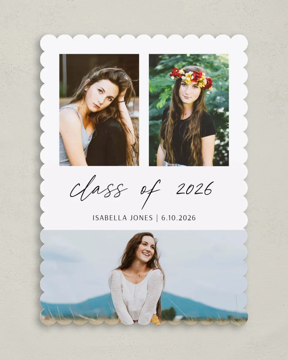 This is a 5" x 7" Graduation Announcement Card called Your Passion printed in full color on Premium Smooth paper