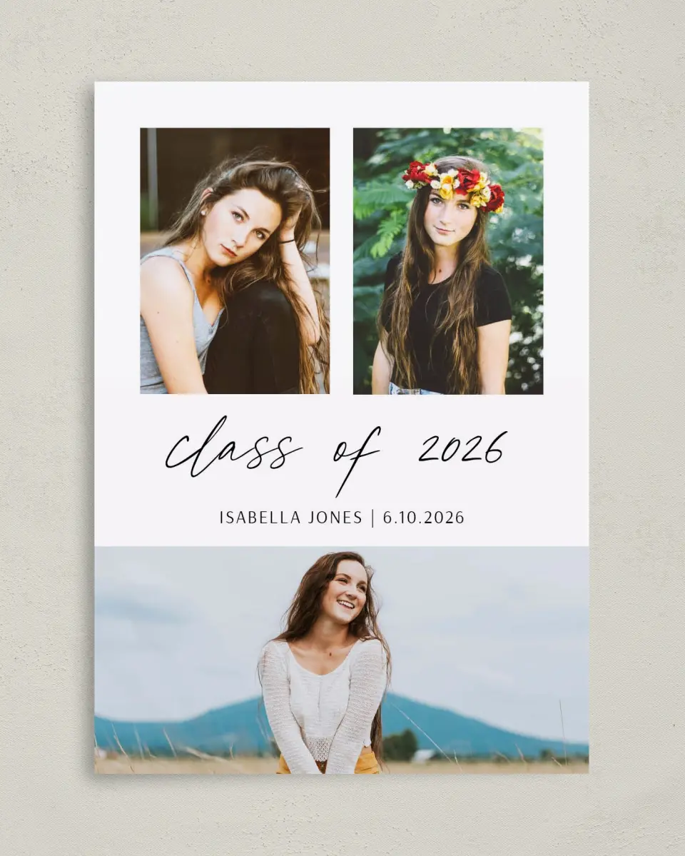 This is a 5" x 7" Graduation Announcement Card called Your Passion printed in full color on Premium Smooth paper