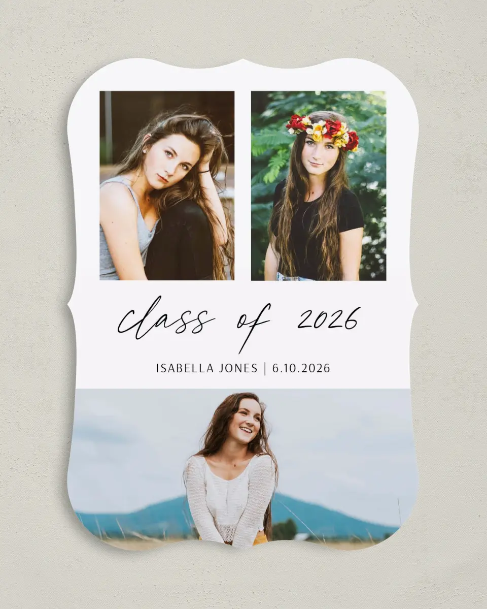 This is a 5" x 7" Graduation Announcement Card called Your Passion printed in full color on Premium Smooth paper