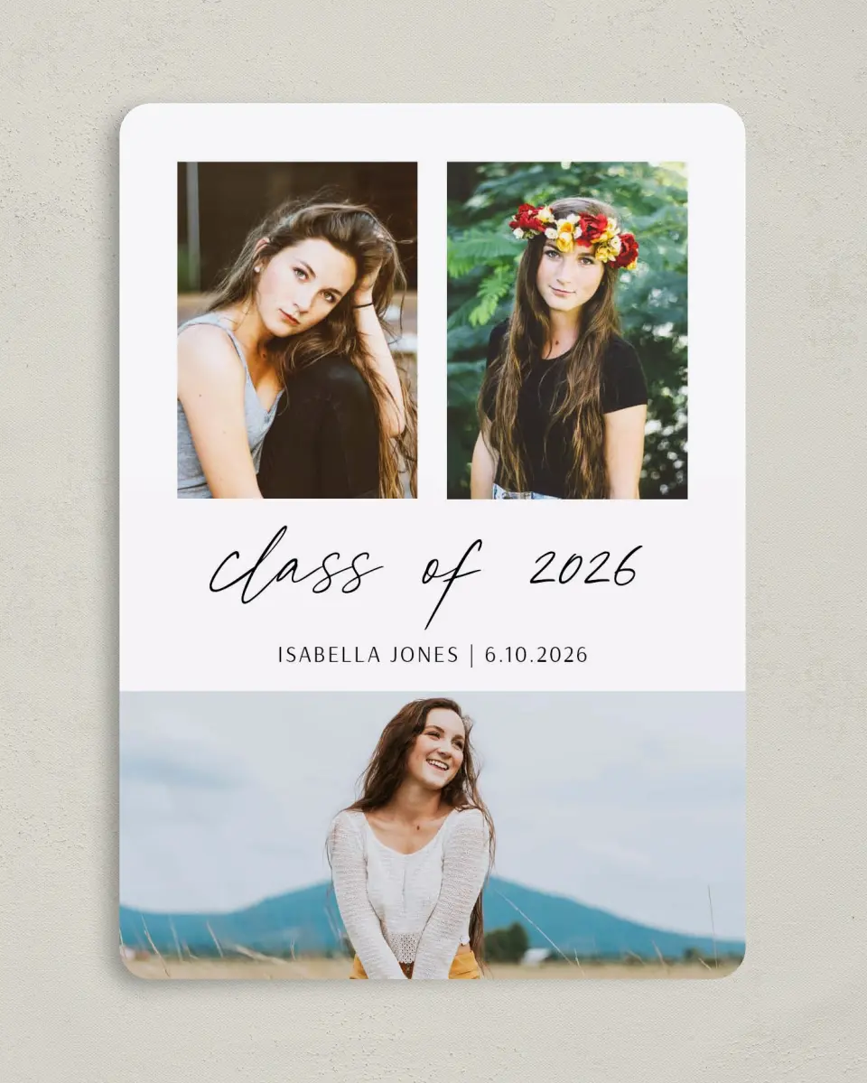 This is a 5" x 7" Graduation Announcement Card called Your Passion printed in full color on Premium Smooth paper