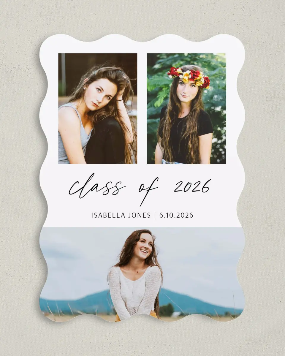 This is a 5" x 7" Graduation Announcement Card called Your Passion printed in full color on Premium Smooth paper