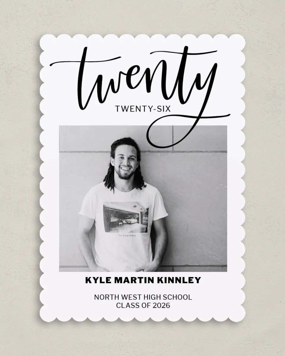 This is a 5" x 7" Graduation Announcement Card called Dream Realized printed in full color on Premium Smooth paper