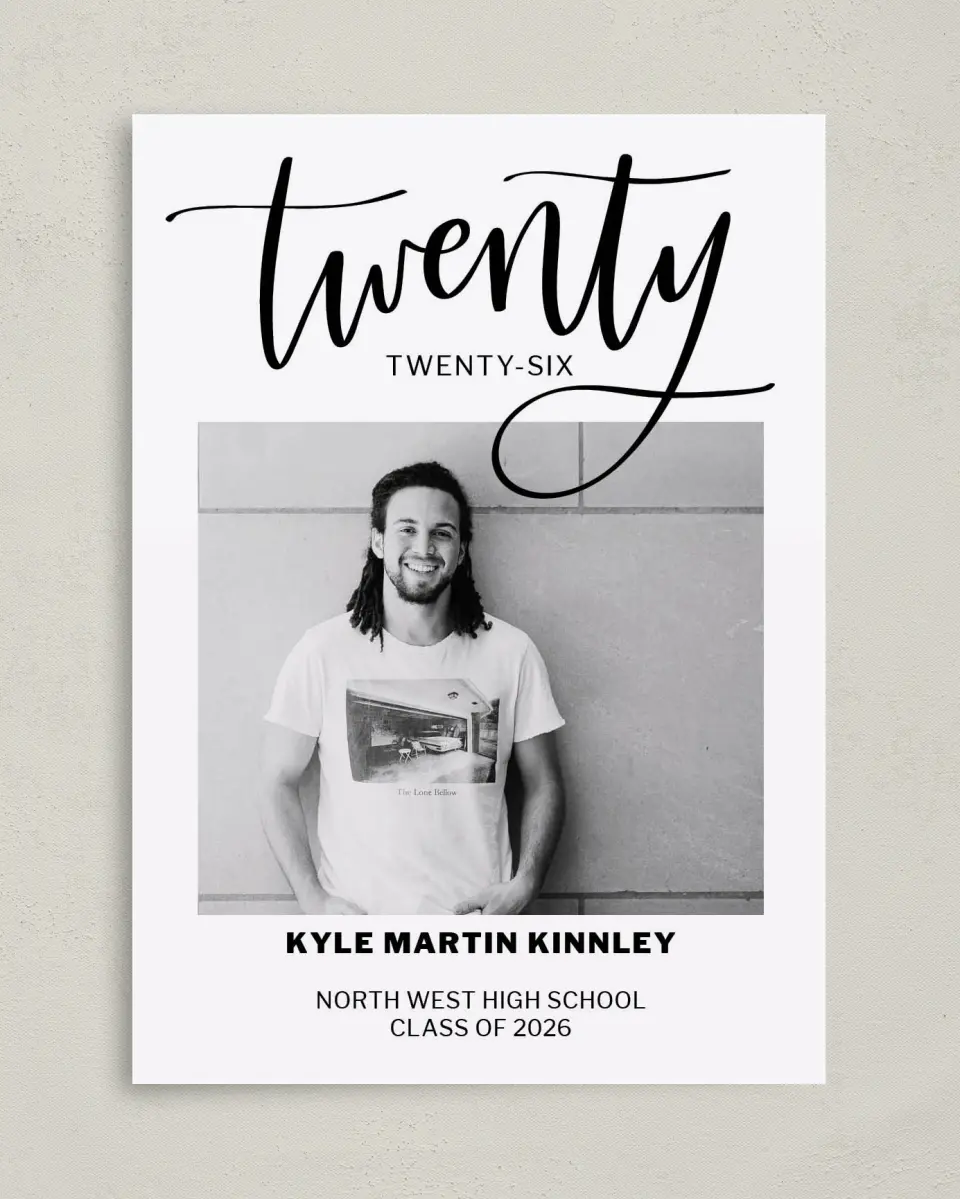 This is a 5" x 7" Graduation Announcement Card called Dream Realized printed in full color on Premium Smooth paper
