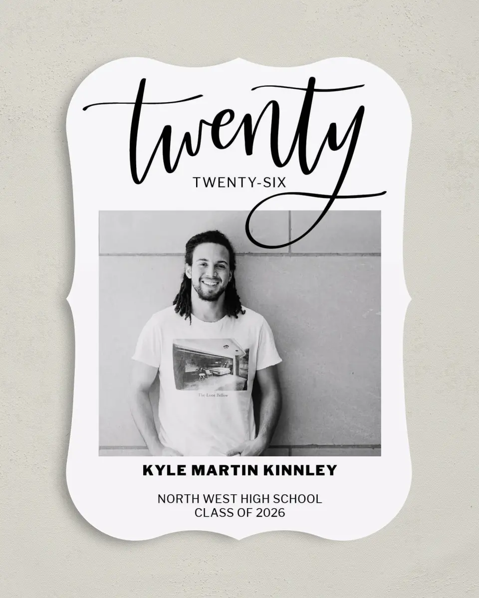 This is a 5" x 7" Graduation Announcement Card called Dream Realized printed in full color on Premium Smooth paper