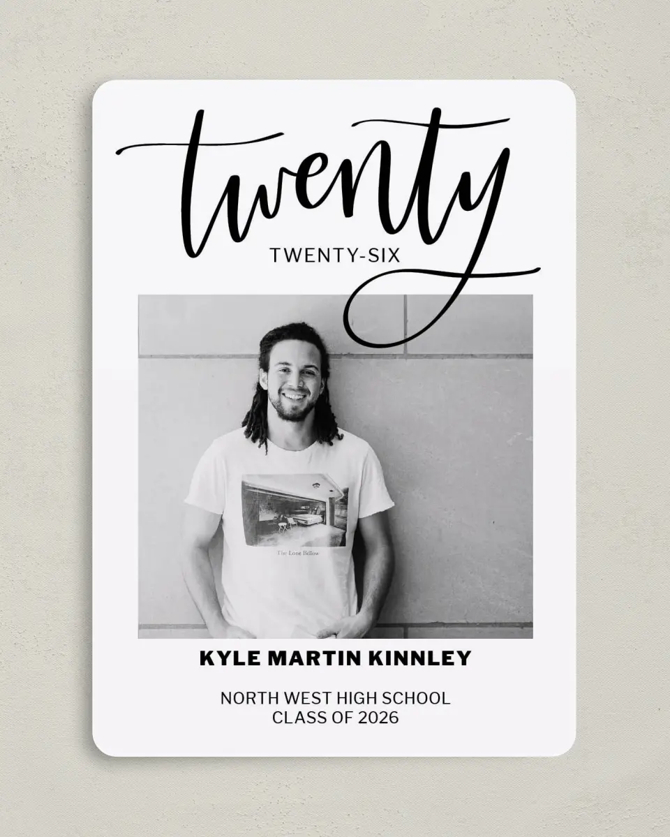 This is a 5" x 7" Graduation Announcement Card called Dream Realized printed in full color on Premium Smooth paper