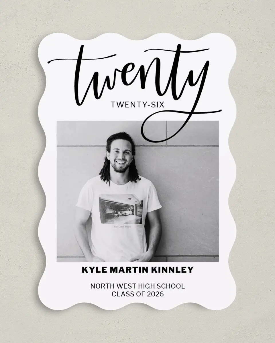 This is a 5" x 7" Graduation Announcement Card called Dream Realized printed in full color on Premium Smooth paper