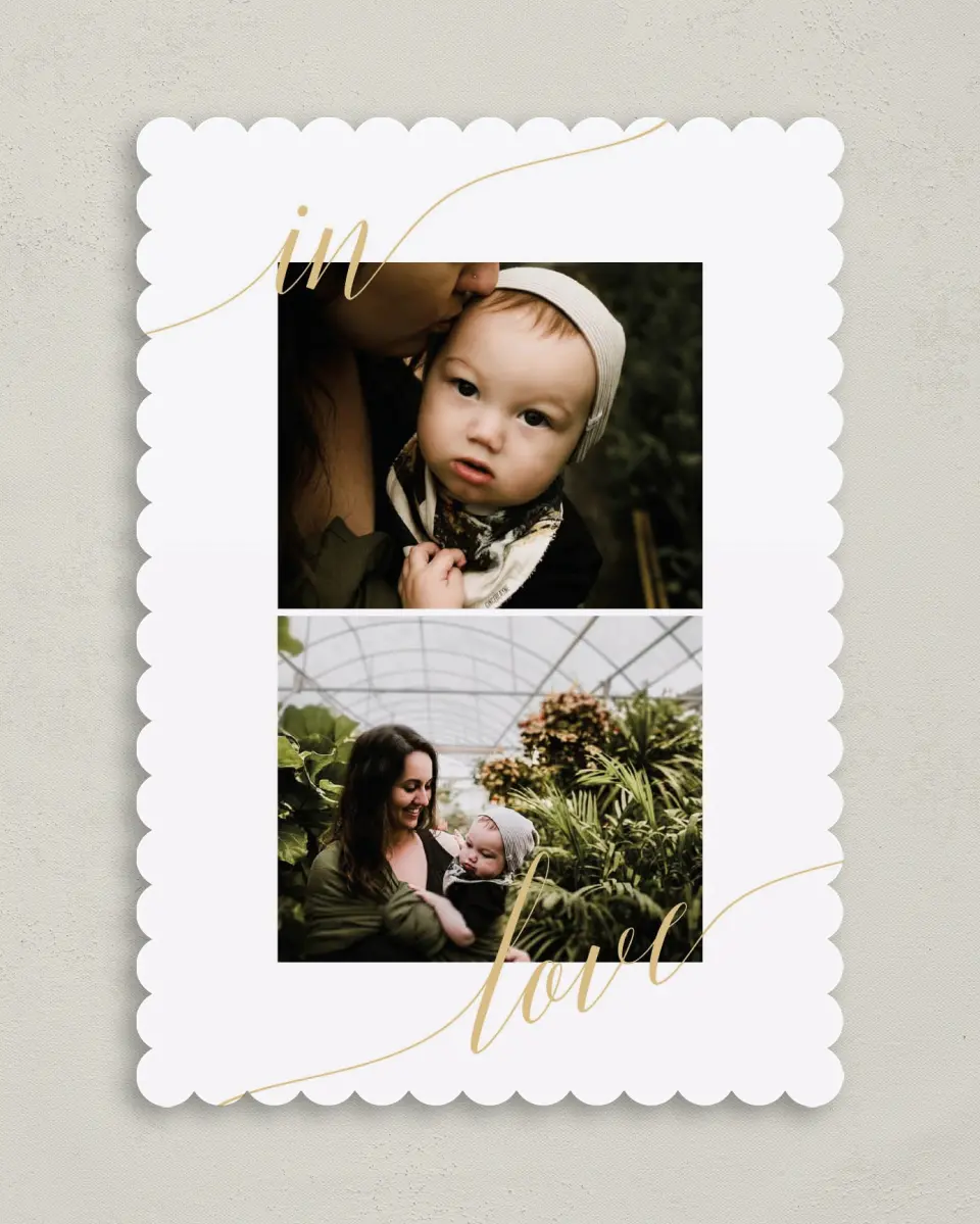 This is a 5" x 7" Birth Announcement Card called Angel Baby printed in full color on Premium Smooth paper