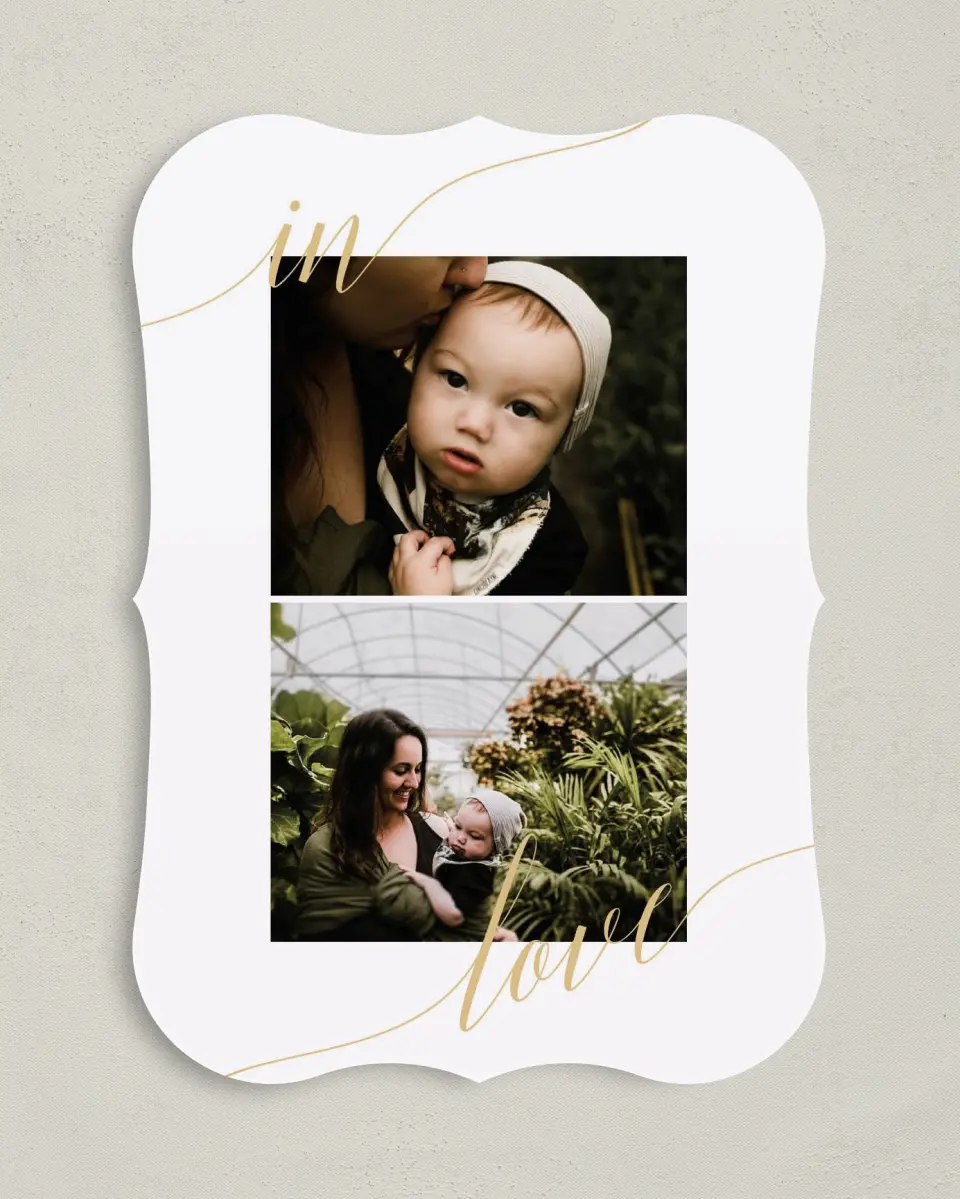 This is a 5" x 7" Birth Announcement Card called Angel Baby printed in full color on Premium Smooth paper