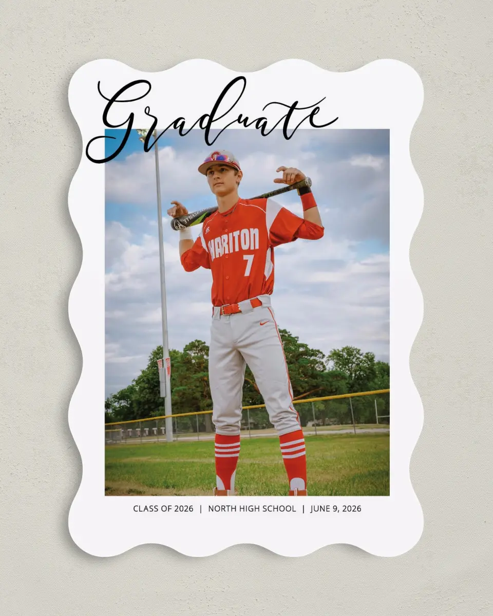 This is a 5" x 7" Graduation Announcement Card called Grad Gallery printed in full color on Premium Smooth paper